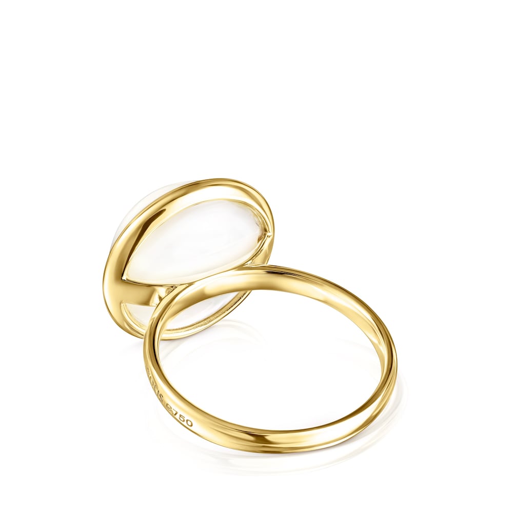 Anillo Avalon de Oro y Perla oval