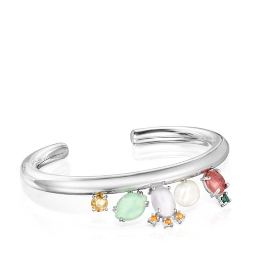 Pulsera Falla de Plata con Gemas image number 0