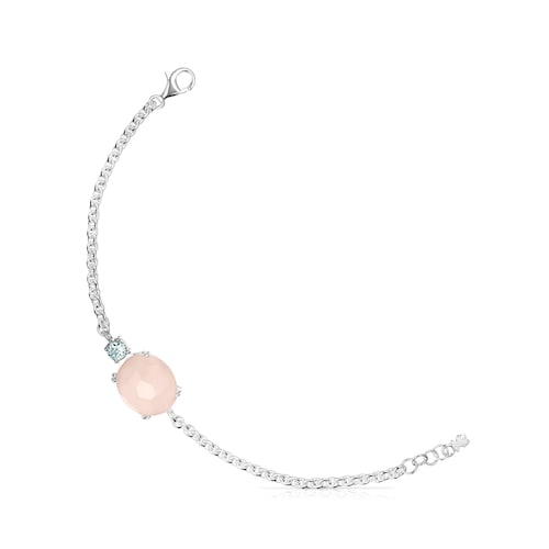 Falla Bracelet in Silver with Rose Quartz and Topaz image number 0