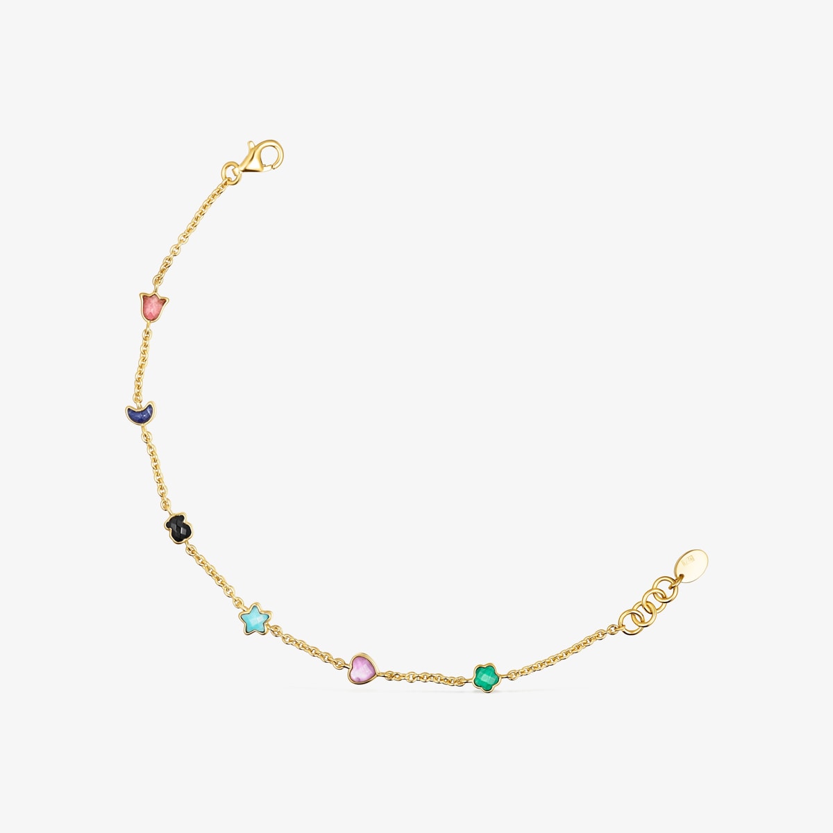 Tous - Pulsera Con Baño De Oro 18 Kt Sobre Plata Y Gemas 0,2-0,5 Cm Glory - Multi