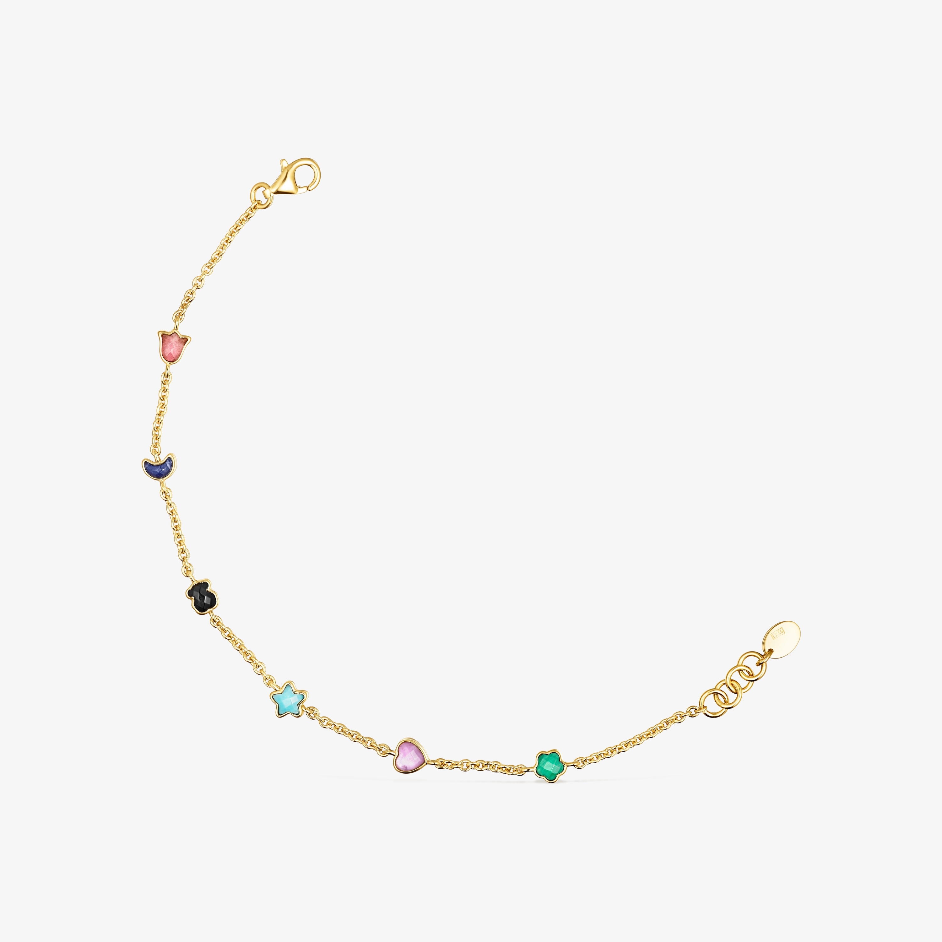 Glory Bracelet in 18K gold vermeil with five Gemstones. 6 89/100