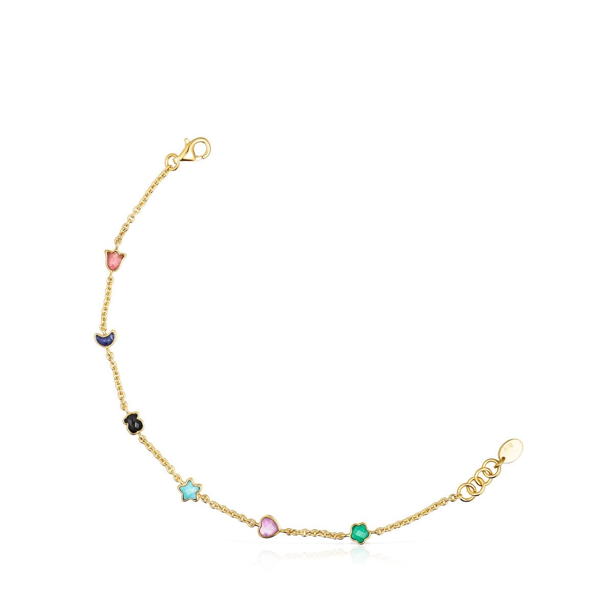 Glory Bracelet in Silver Vermeil with five Gemstones 6 89-100