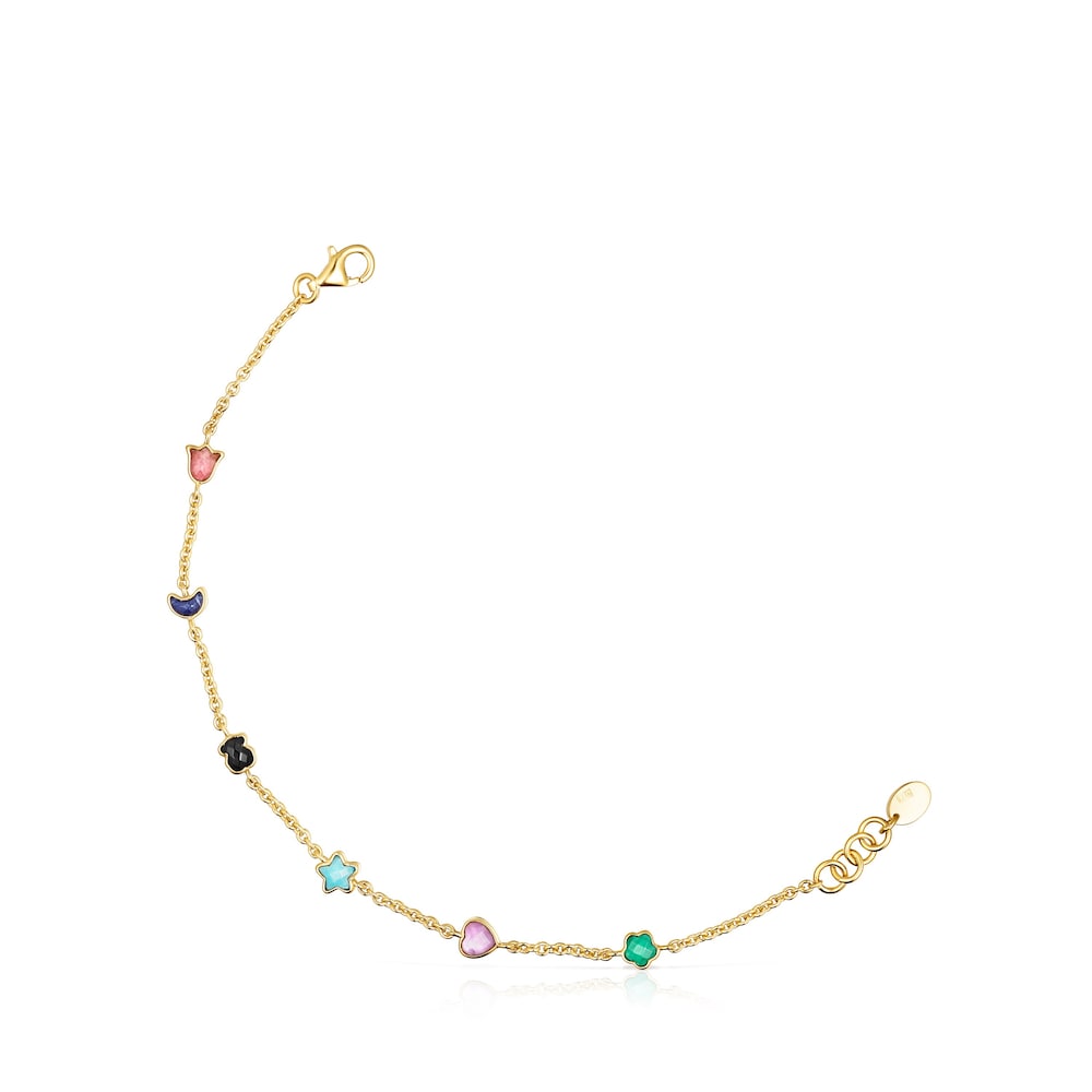 Glory Bracelet in Silver Vermeil with five Gemstones 6 89-100