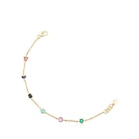 Pulsera con baño de oro 18 kt sobre plata y gemas 0,2-0,5 cm Glory