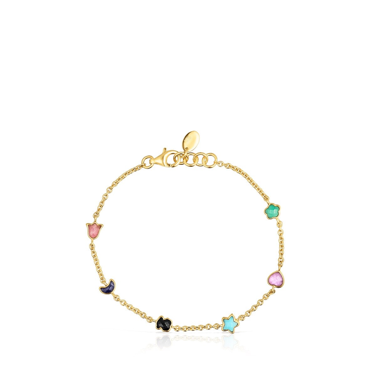 Glory Bracelet in Silver Vermeil with five Gemstones 6 89-100