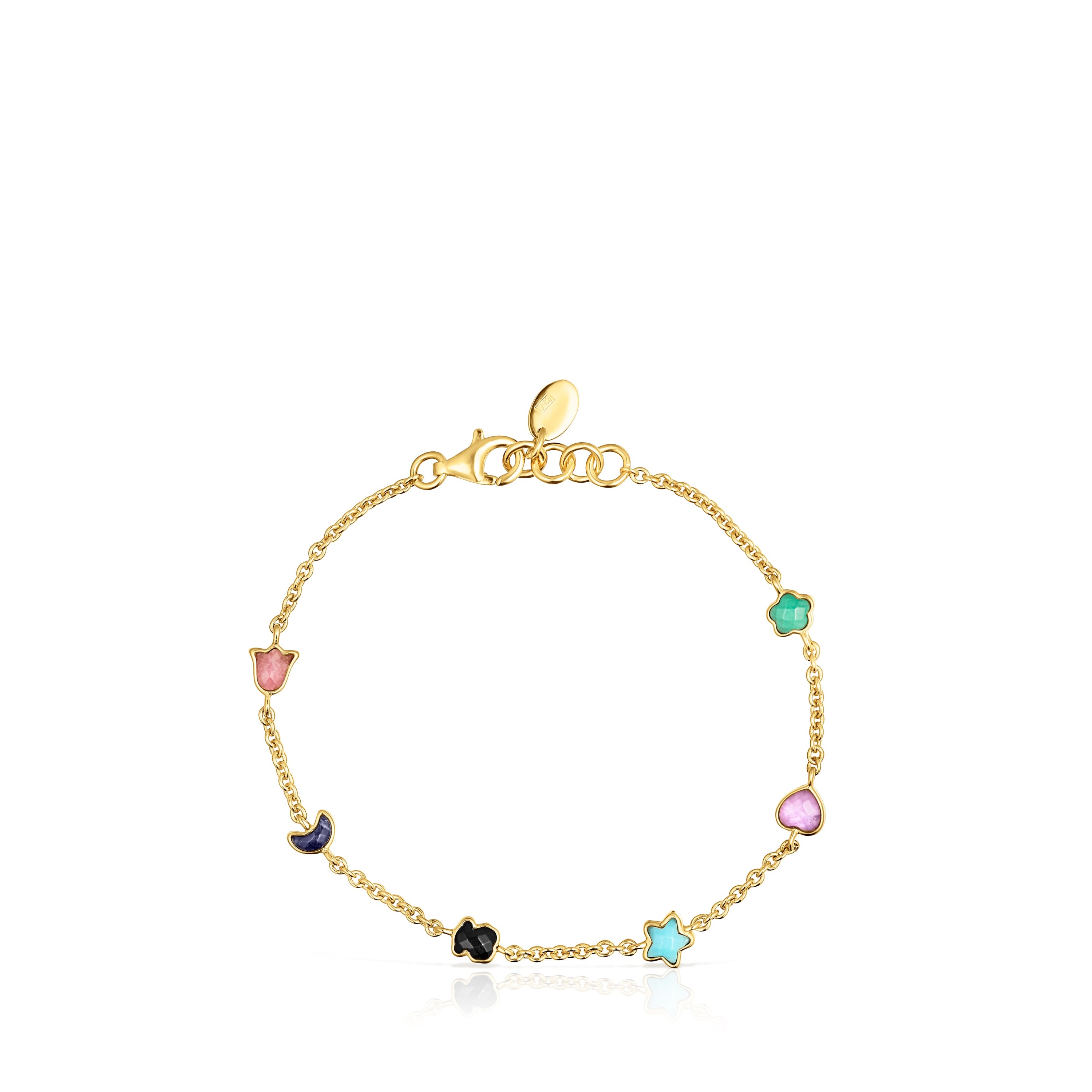 Glory Bracelet in Silver Vermeil with five Gemstones. 6 89/100