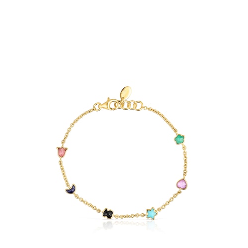 Glory Bracelet in Silver Vermeil with five Gemstones 6 89-100