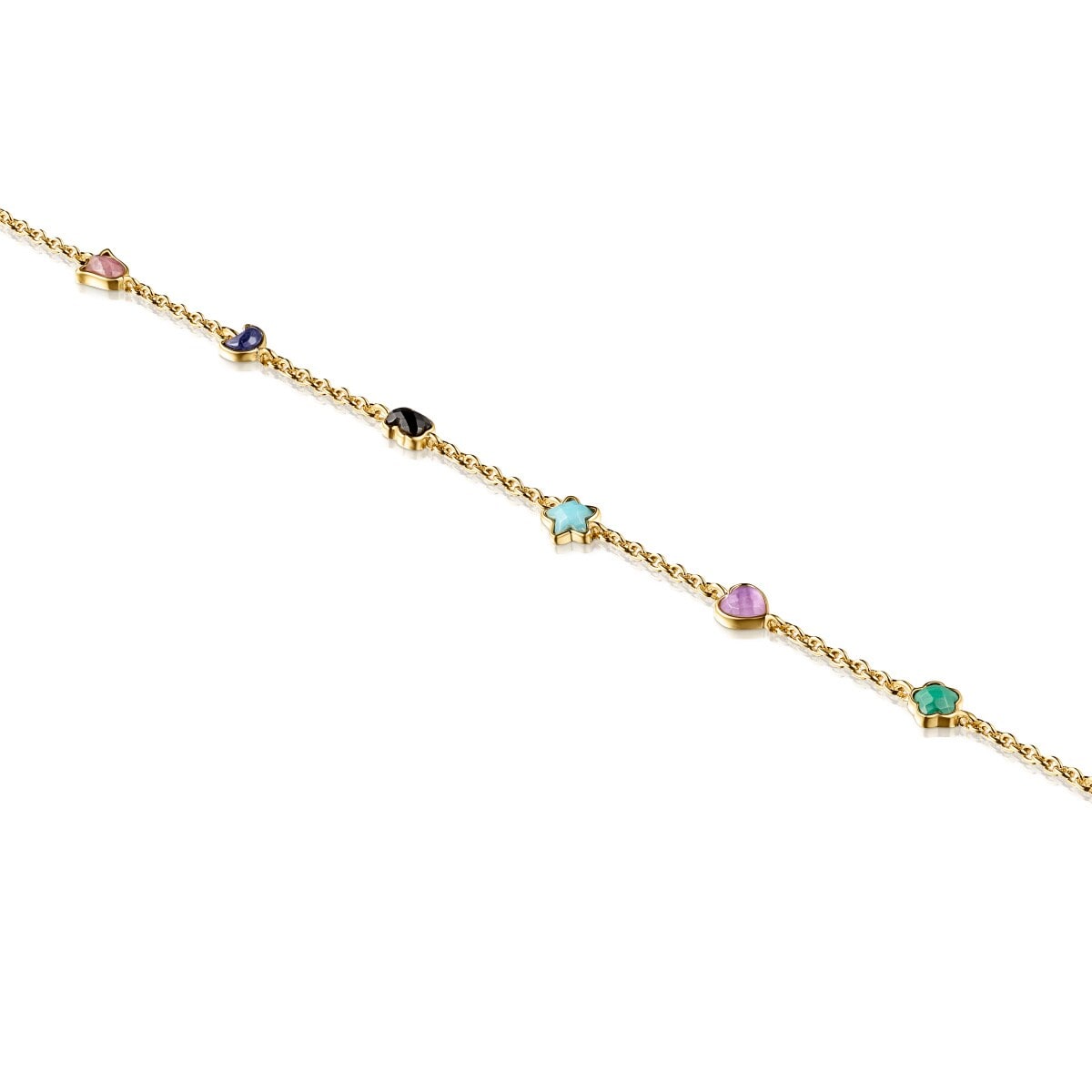 Glory Bracelet in Silver Vermeil with five Gemstones 6 89-100