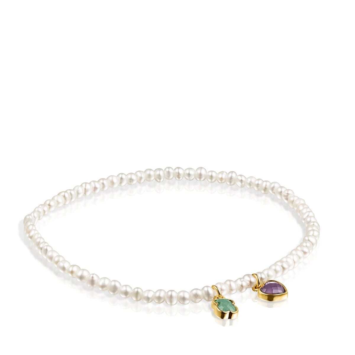 Glory Bracelet in Silver Vermeil and Pearls with Amazonite and Amethyst