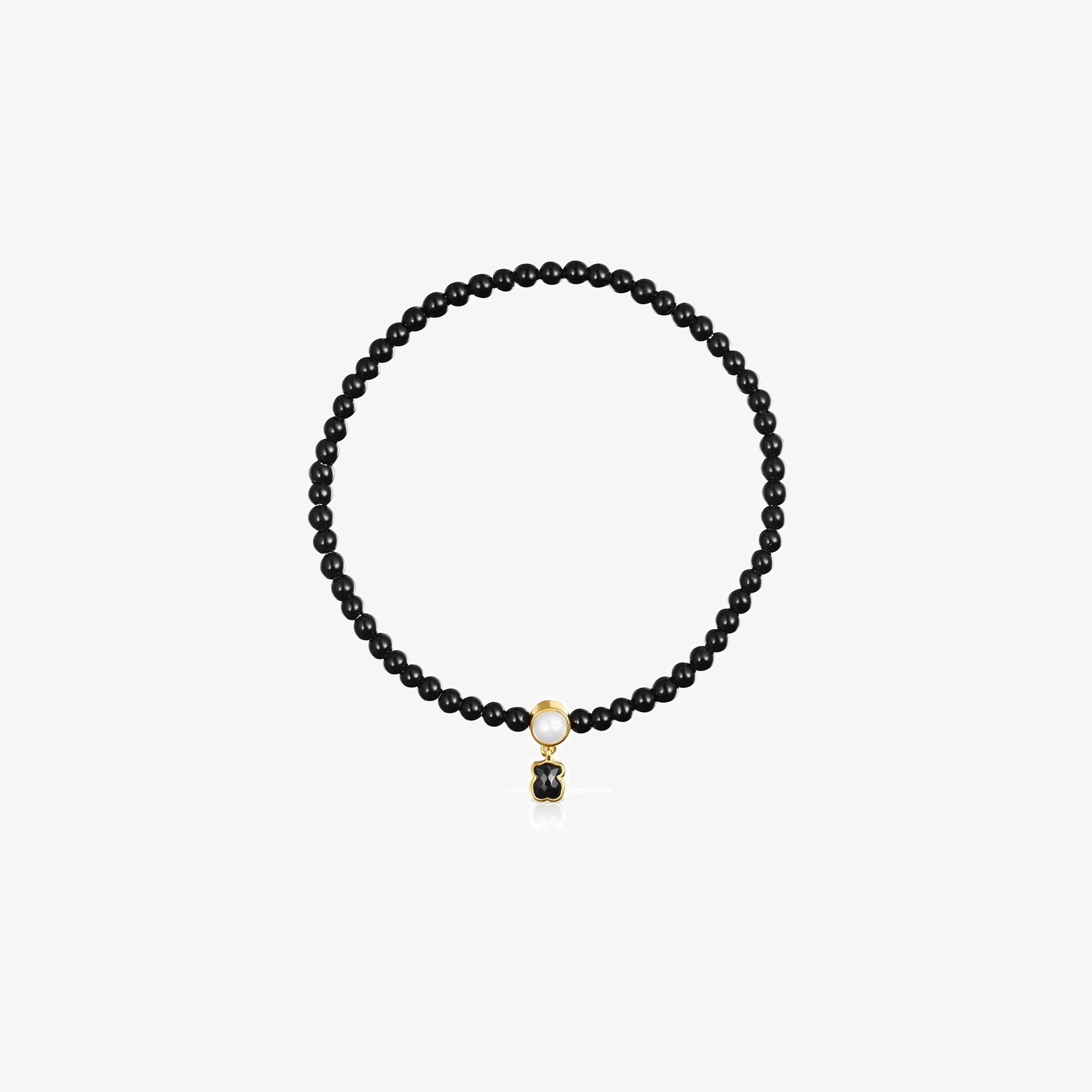 Glory Bracelet in Onyx and 18K gold vermeil with Pearl