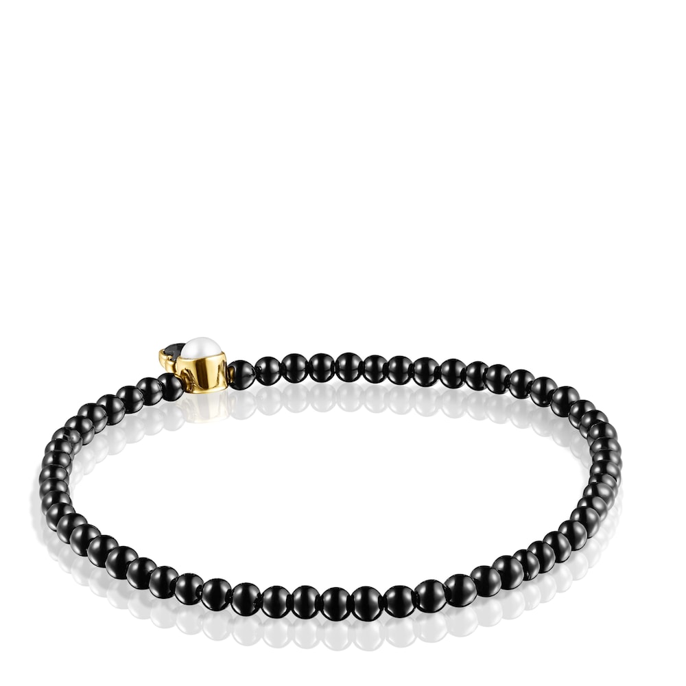 Glory Bracelet in Onyx and Silver Vermeil with Pearl Glory Bracelet in Onyx and Silver Vermeil with Pearl