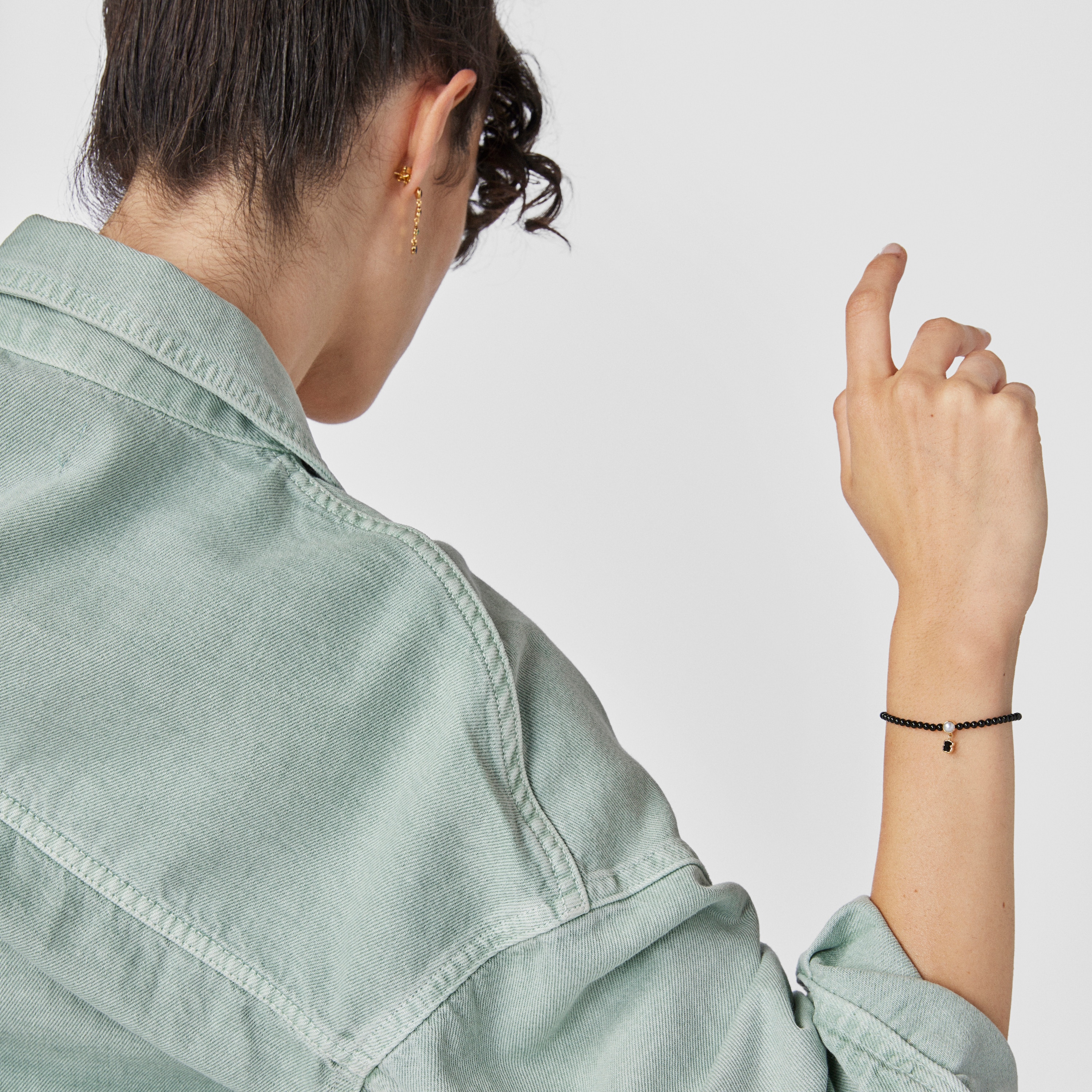 Glory Bracelet in Onyx and 18K gold vermeil with Pearl