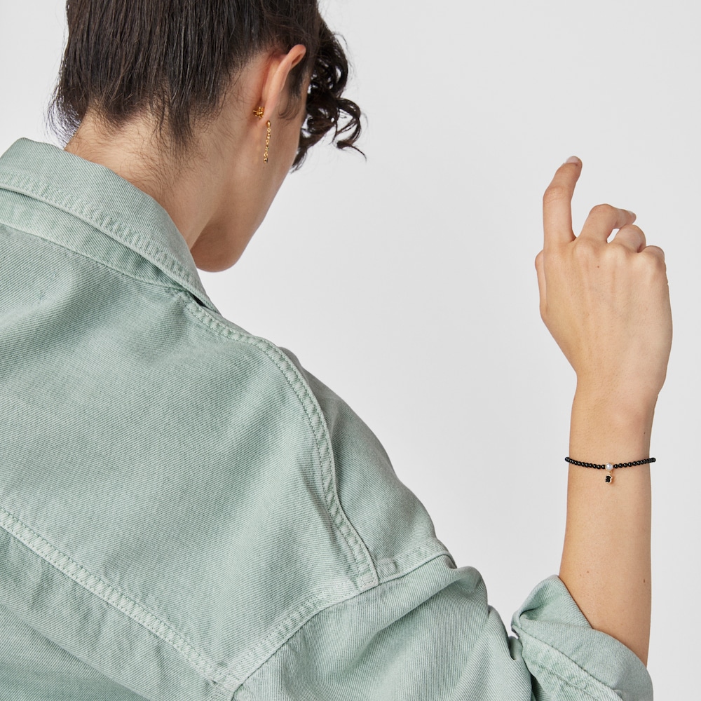 Pulsera de &oacute;nix con ba&ntilde;o de oro 18 kt sobre plata con perla Glory
