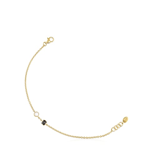 Glory Bracelet in 18K gold vermeil with Onyx and Pearl