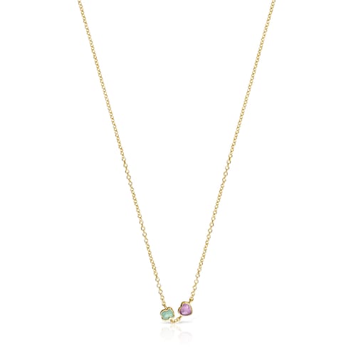 Glory Necklace in Silver Vermeil with Amazonite and Amethyst