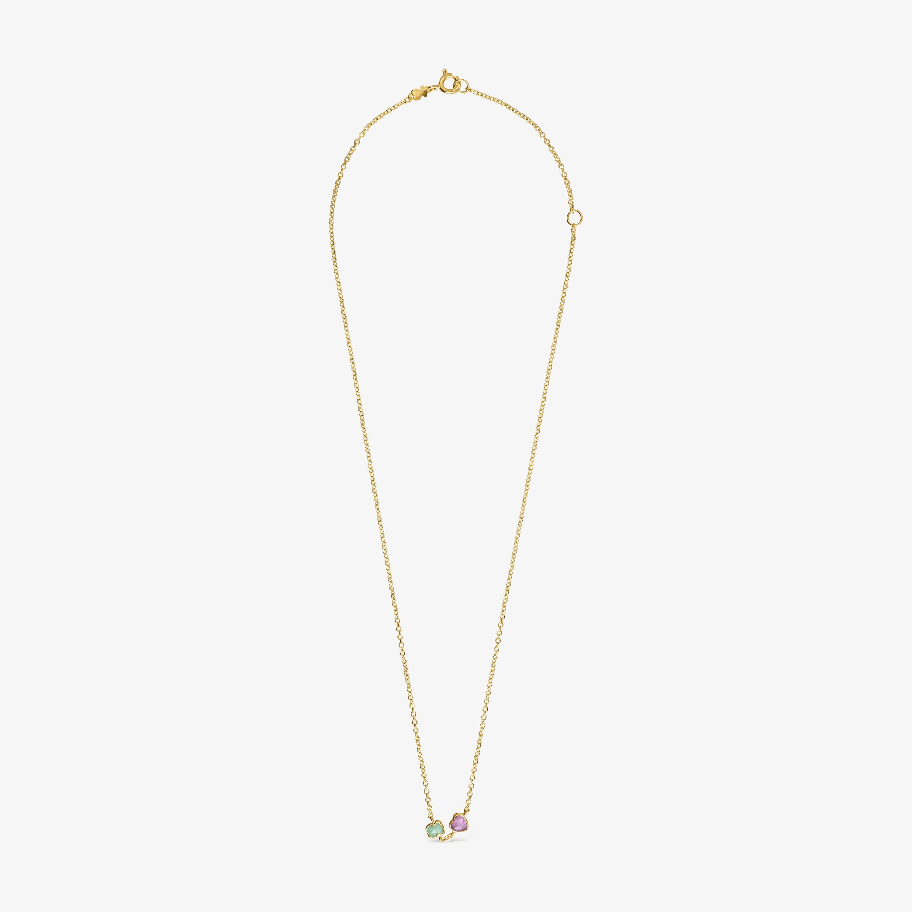 Glory Necklace in 18K gold vermeil with Amazonite and Amethyst