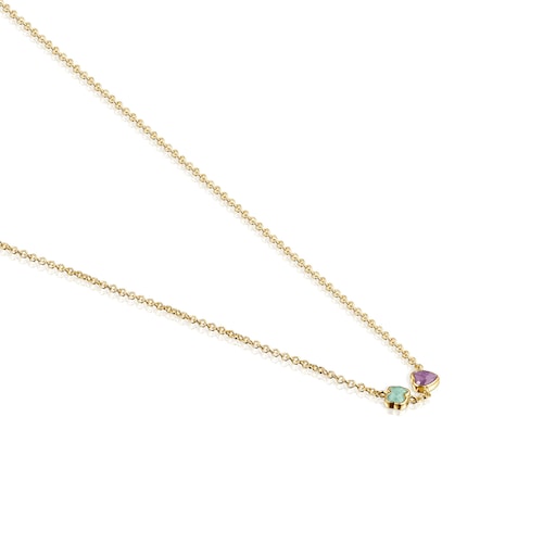 Glory Necklace in Silver Vermeil with Amazonite and Amethyst