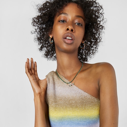 Glory Necklace in Silver Vermeil with five multicolor Gemstones 79-100" motifs 17 18-25