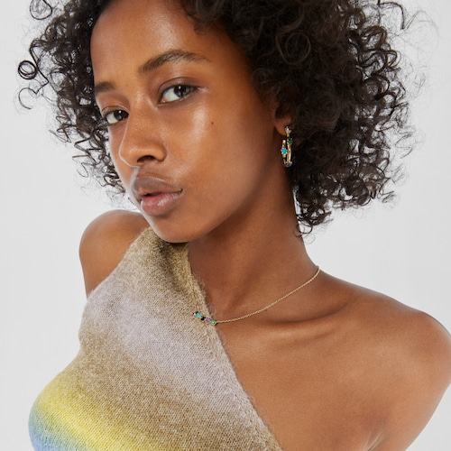 Glory Necklace in Silver Vermeil with five multicolor Gemstones 79-100" motifs 17 18-25