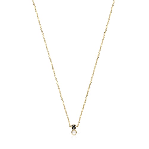 Glory Necklace in Silver Vermeil with Onyx and Pearl