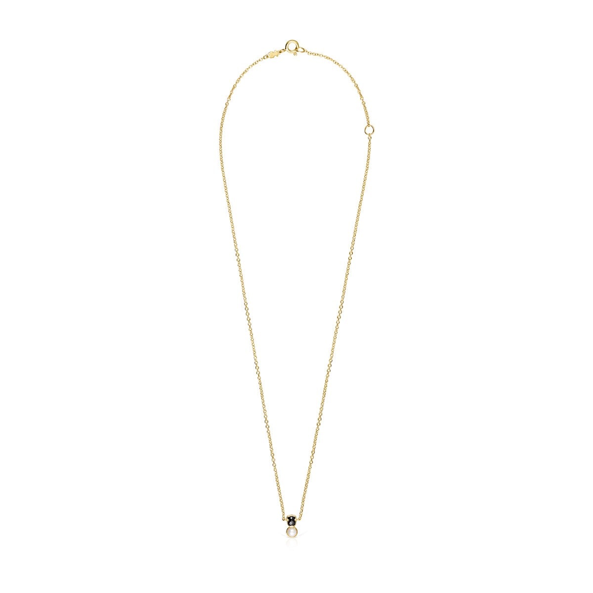 Glory Necklace in Silver Vermeil with Onyx and Pearl