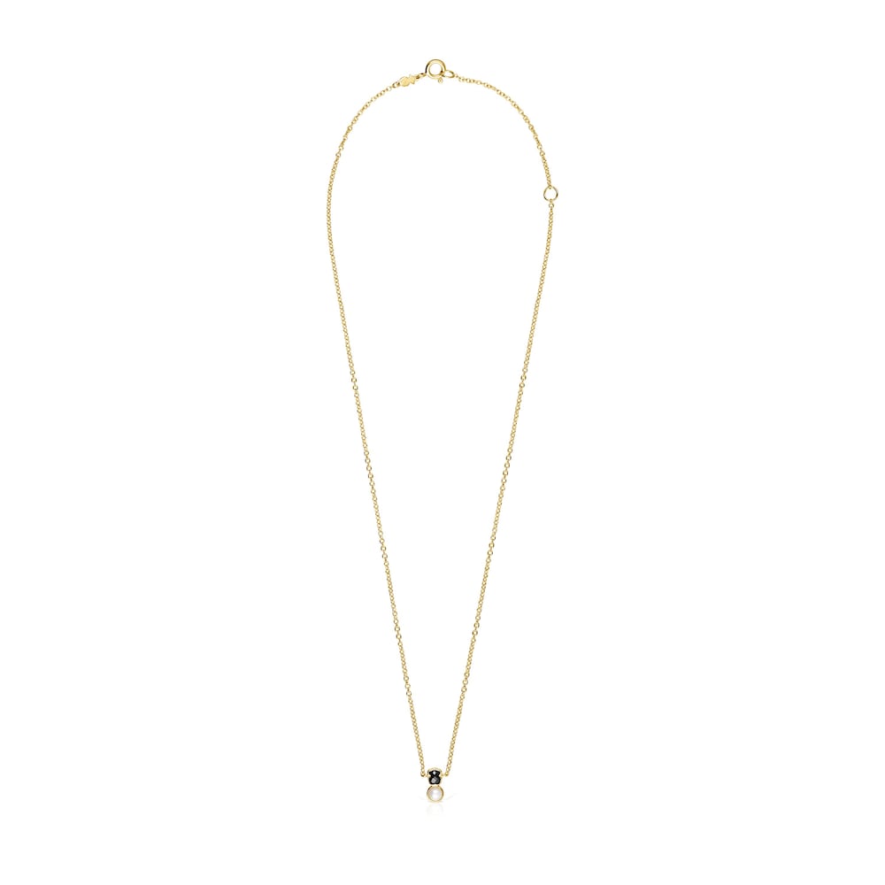Glory Necklace in Silver Vermeil with Onyx and Pearl