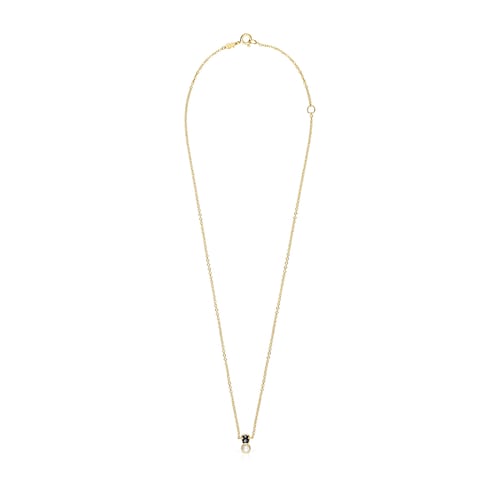 Glory Necklace in Silver Vermeil with Onyx and Pearl