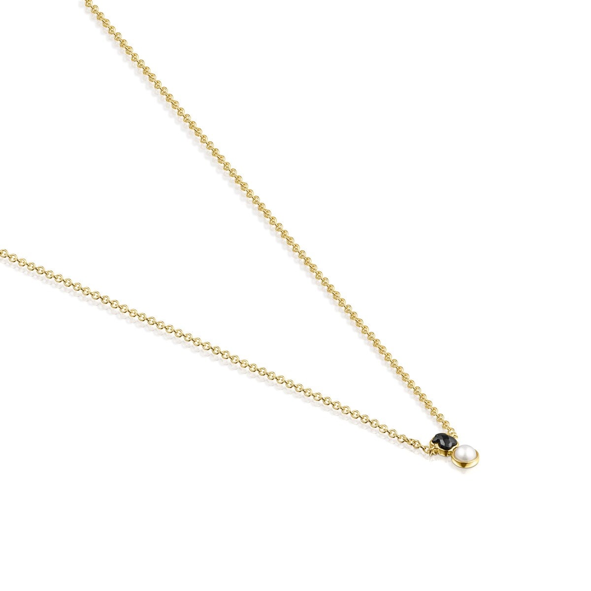 Glory Necklace in Silver Vermeil with Onyx and Pearl