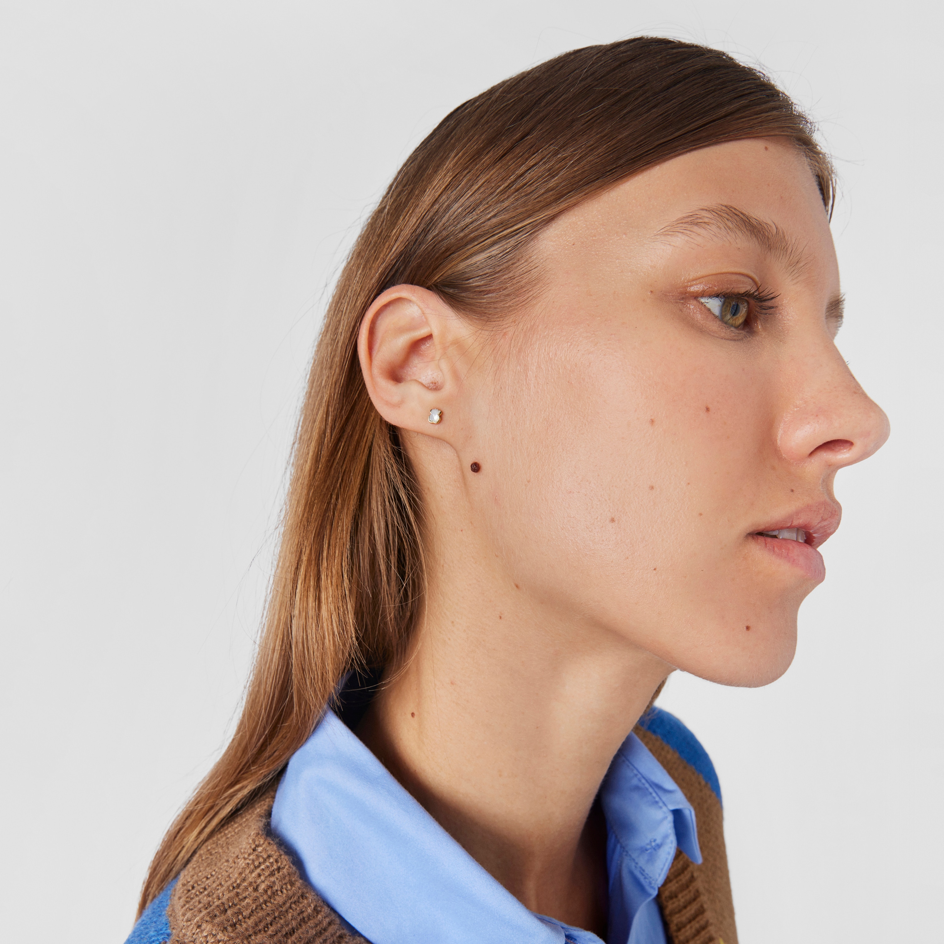 18K solid gold and Mother-of-Pearl Glory Earrings