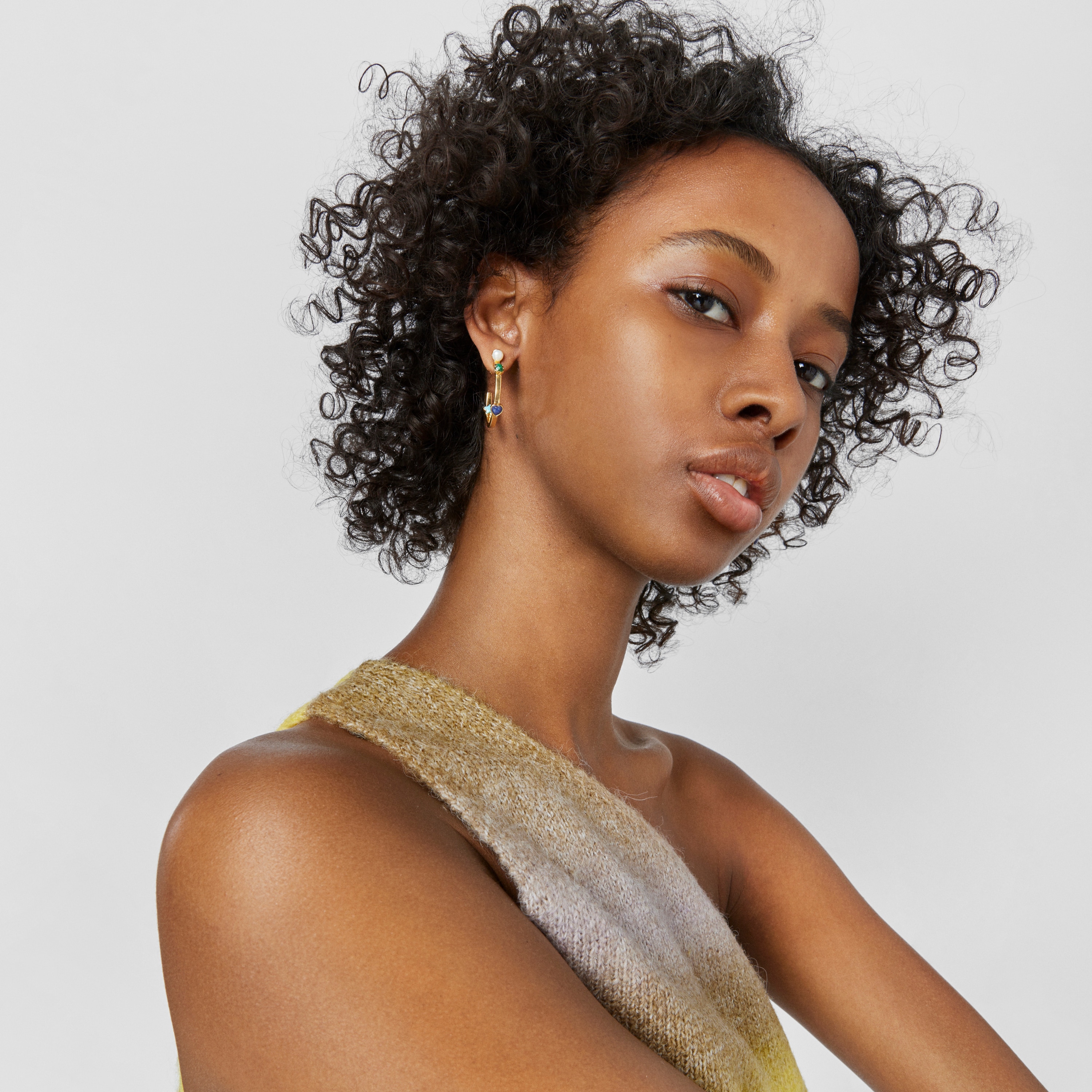 Small Glory Earrings in 18K gold vermeil with Gemstones