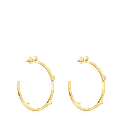 Brincos grandes Glory em Prata Vermeil com Pedras Preciosas