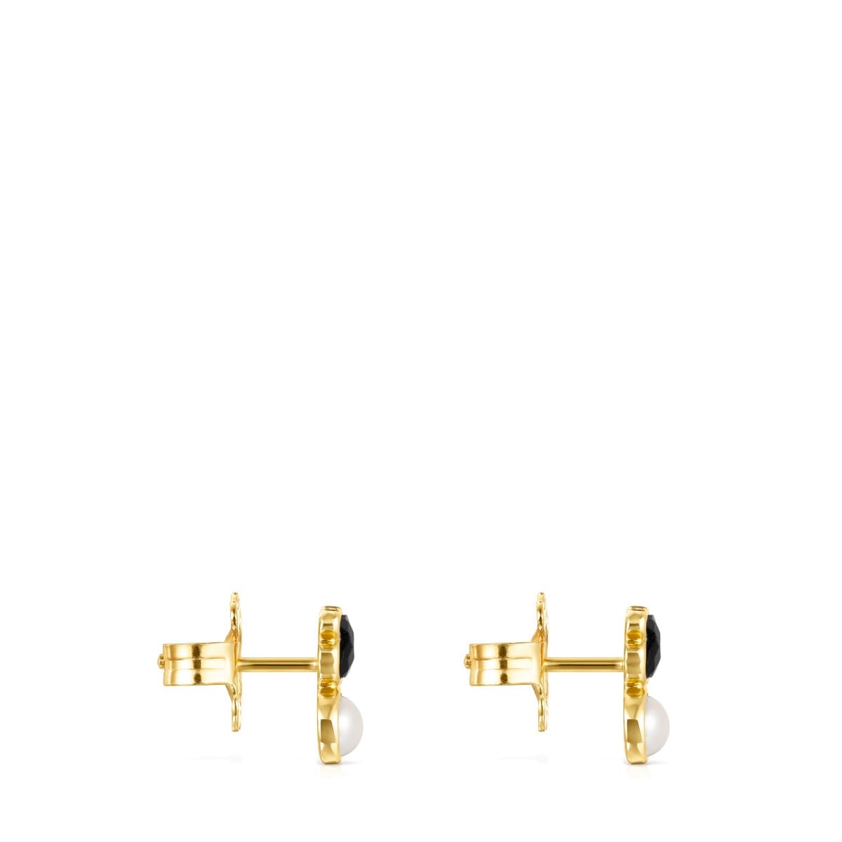 Glory Earrings in Silver Vermeil with Onyx and Pearl