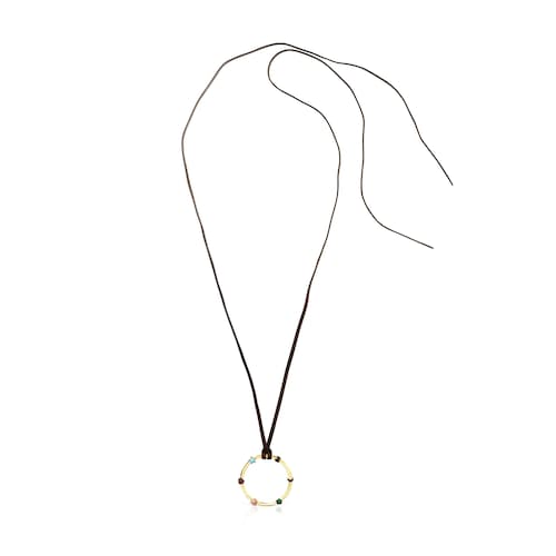 Glory Necklace in Silver Vermeil with five multicolor Gemstones motifs