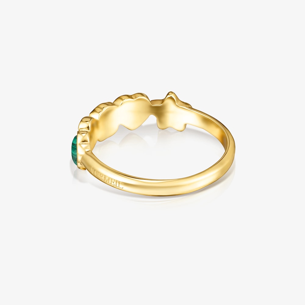 Glory Ring in 18K gold vermeil with five multicolor Gemstones motifs