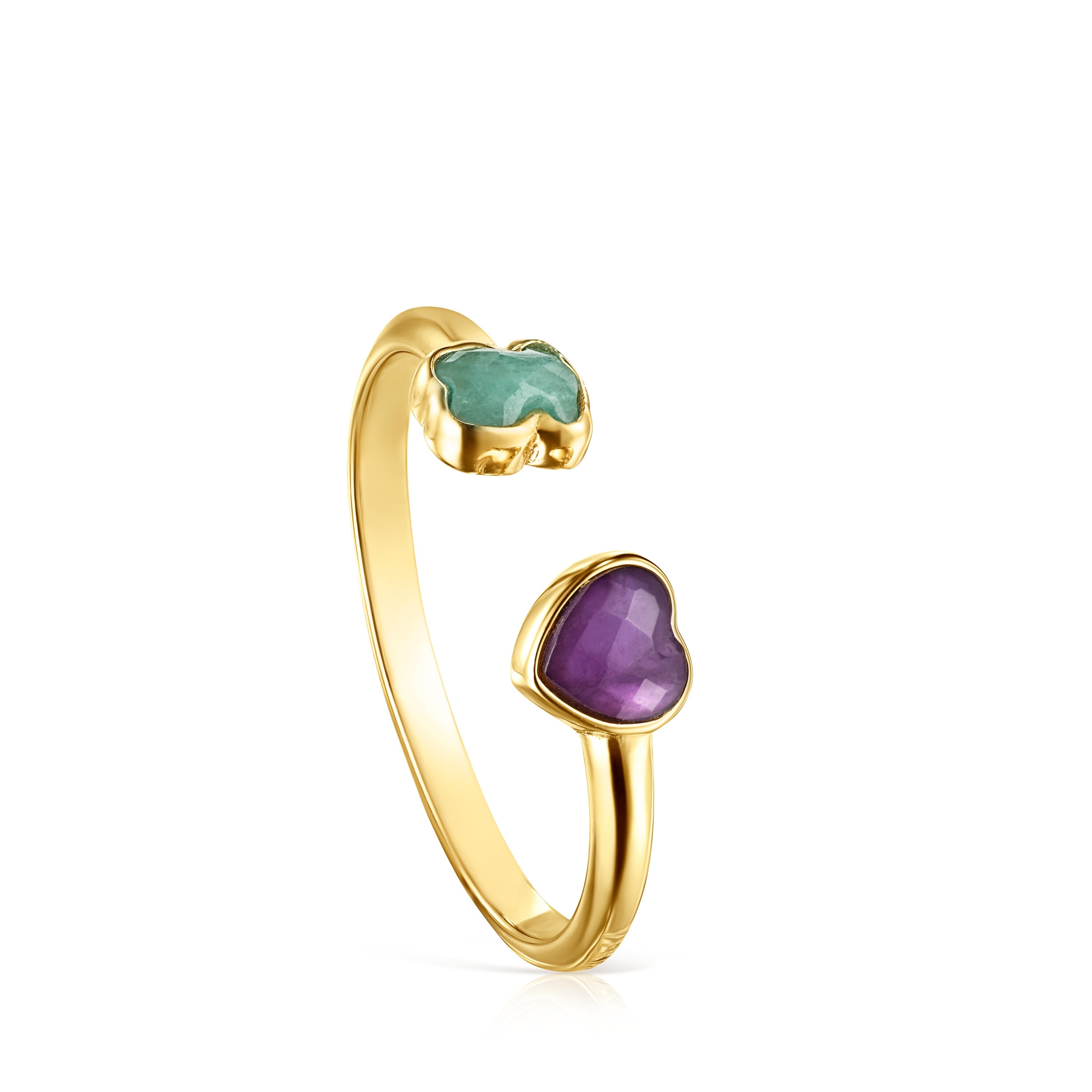 Glory Ring 18K gold vermeil with Amazonite and Amethyst