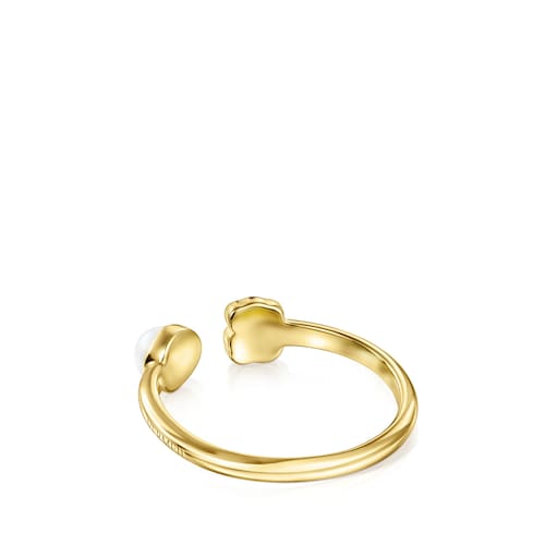 Glory Ring in Silver Vermeil with Onyx and Pearl
