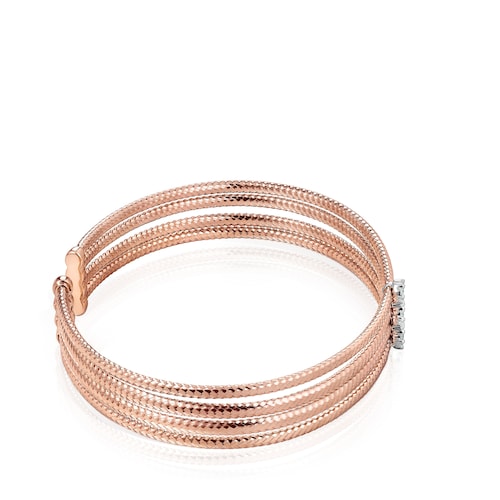 Light triple Bracelet in Rose Gold with Diamonds