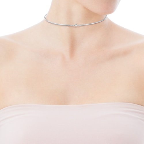 Light Choker in White Gold with Diamonds