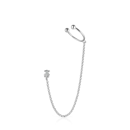 Light 1/2 Earring in White Gold with Diamonds