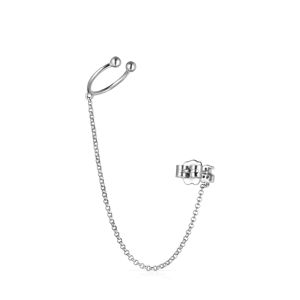 1/2 Pendiente de oro blanco con diamantes Light