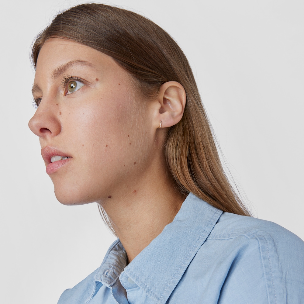 1/2 Pendiente de oro rosa con diamantes Light