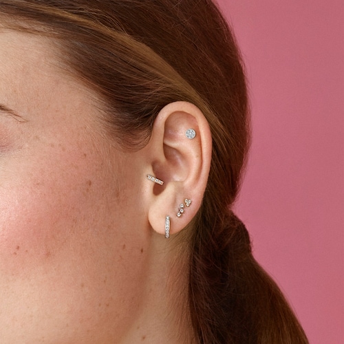 Light Earrings in Rose Gold with Diamonds
