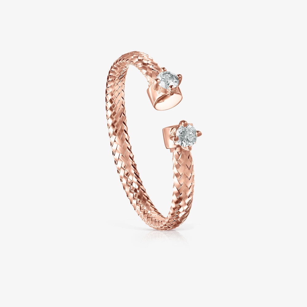Light open Ring in 18K Rose Gold with Diamonds