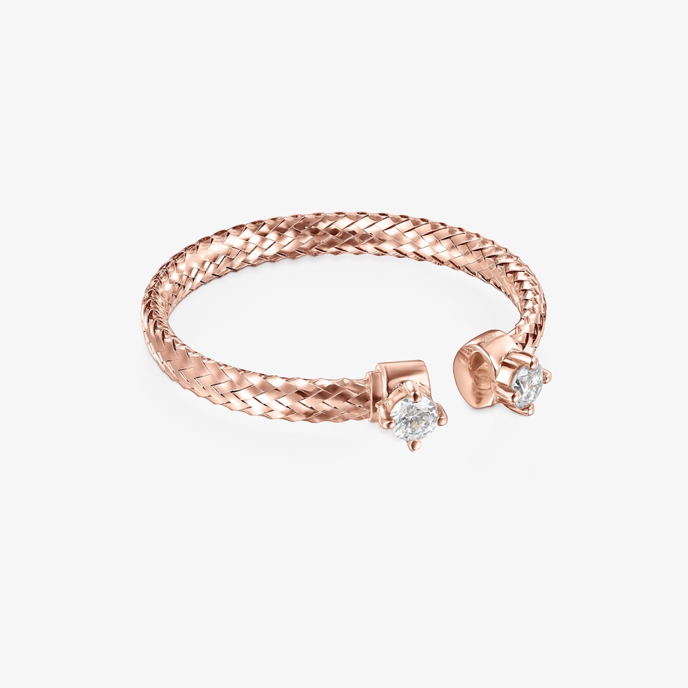 Light open Ring in 18K Rose Gold with Diamonds