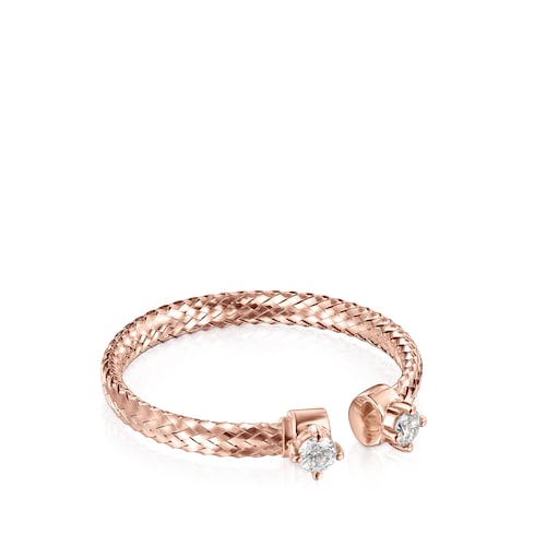 Light open Ring in Rose Gold with Diamonds