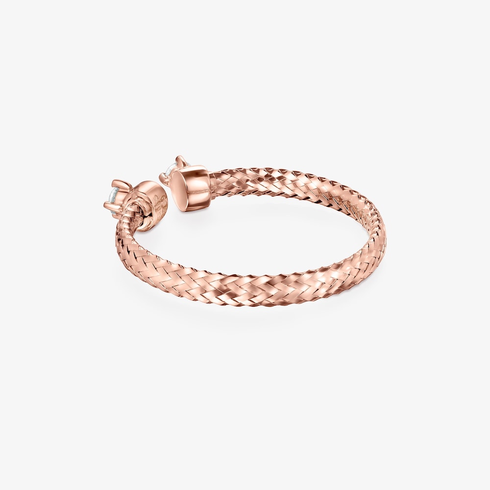 Light open Ring in 18K Rose Gold with Diamonds
