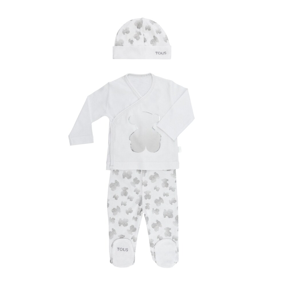 Set de cl&iacute;nica cruzado Love gris