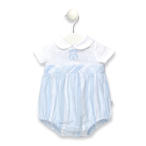 Classic striped onesie in sky blue image number 0