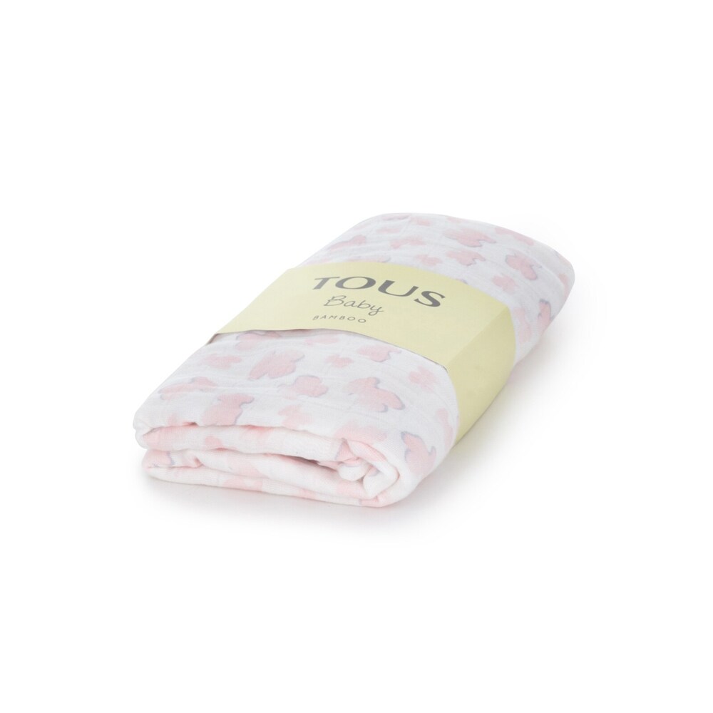 Cobija bamb&uacute; Osos plateados rosa