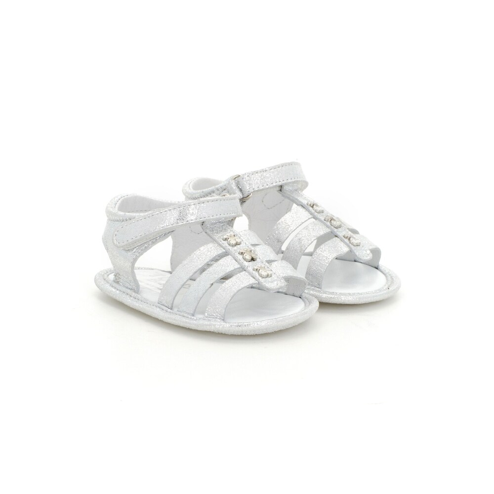 Mini Walk Bear Roman sandals in silver